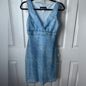 NWOT Vintage Blue/White Paisley Dress - 7/8